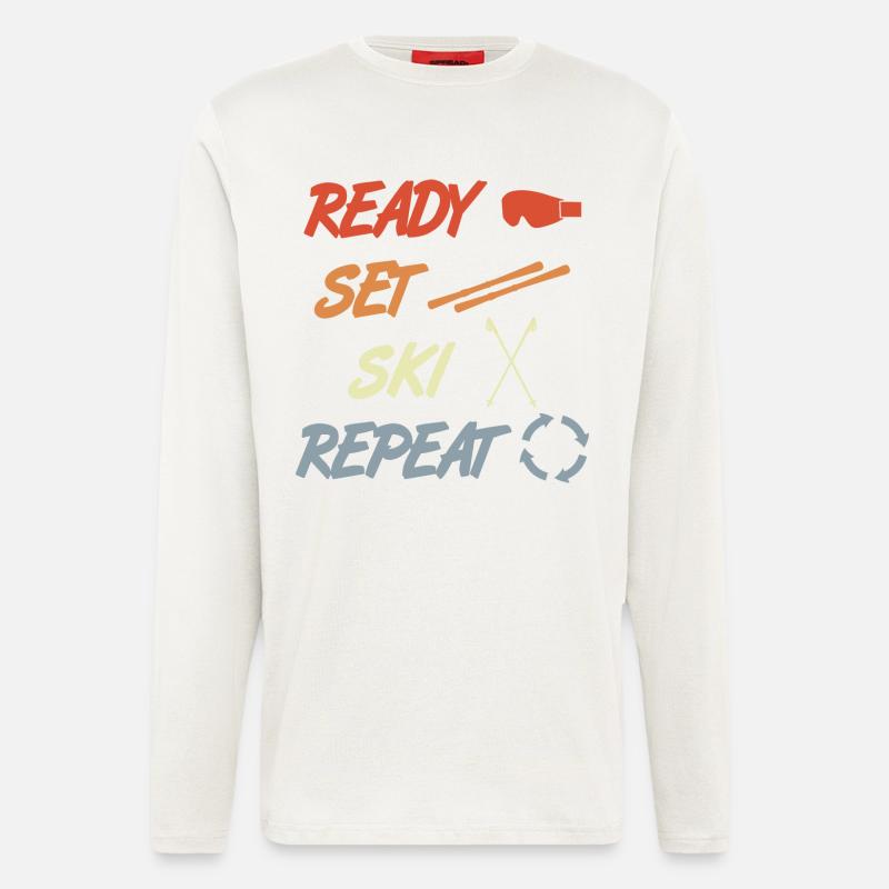 Ready Set Ski Repeat - Longsleeve - made by SPREAD  - OFF WHITE