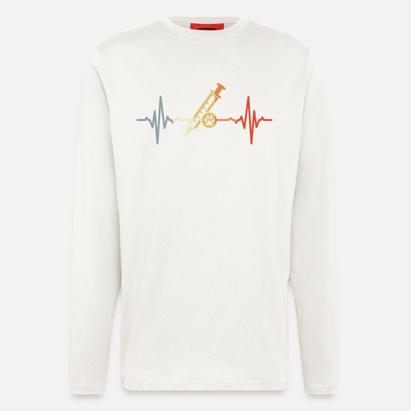 Seringue vétérinaire ECG - Manches longues bio décontracté fabriqué en UE - OFF WHITE