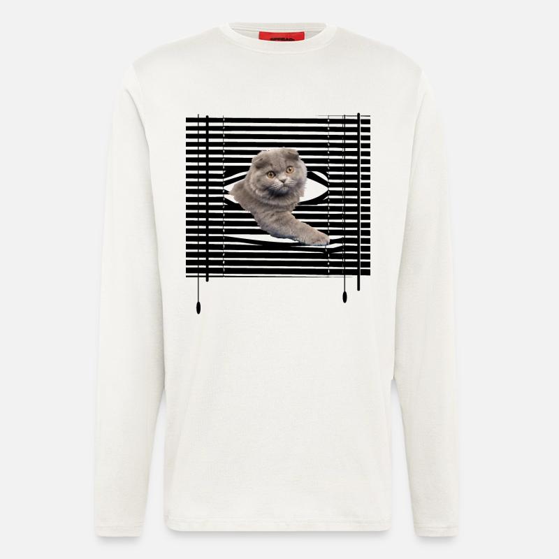 Meine Katze flieht - Langarmshirt - made by SPREAD  - OFF WHITE