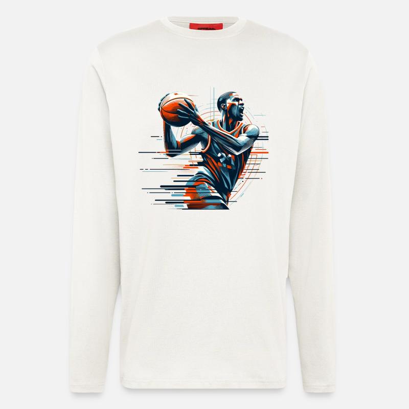 Cadeau dynamique de basket-ball - Manches longues bio décontracté fabriqué en UE - OFF WHITE