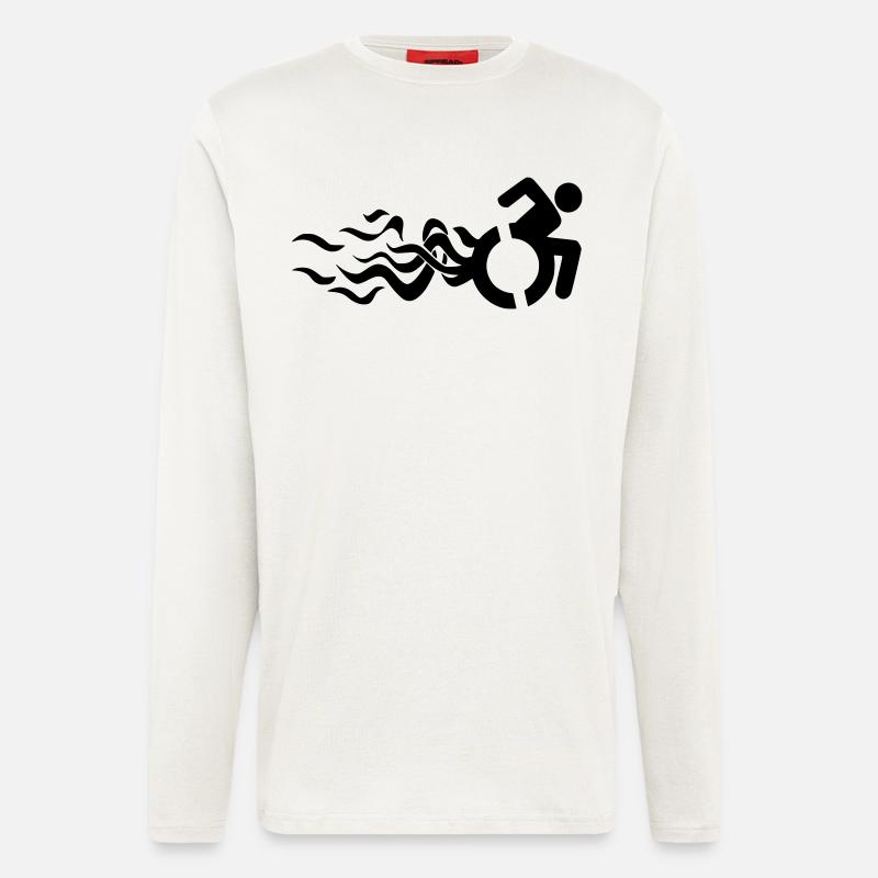 Flammendes Rollstuhlsymbol * - Langarmshirt - made by SPREAD  - OFF WHITE