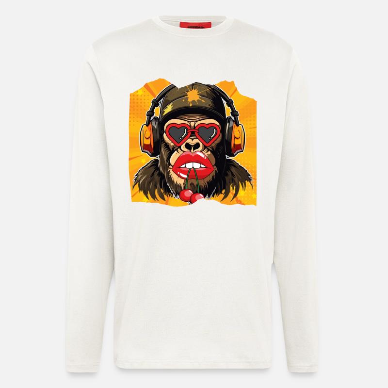 Monkey & Cherry - Longsleeve - made by SPREAD  - OFF WHITE
