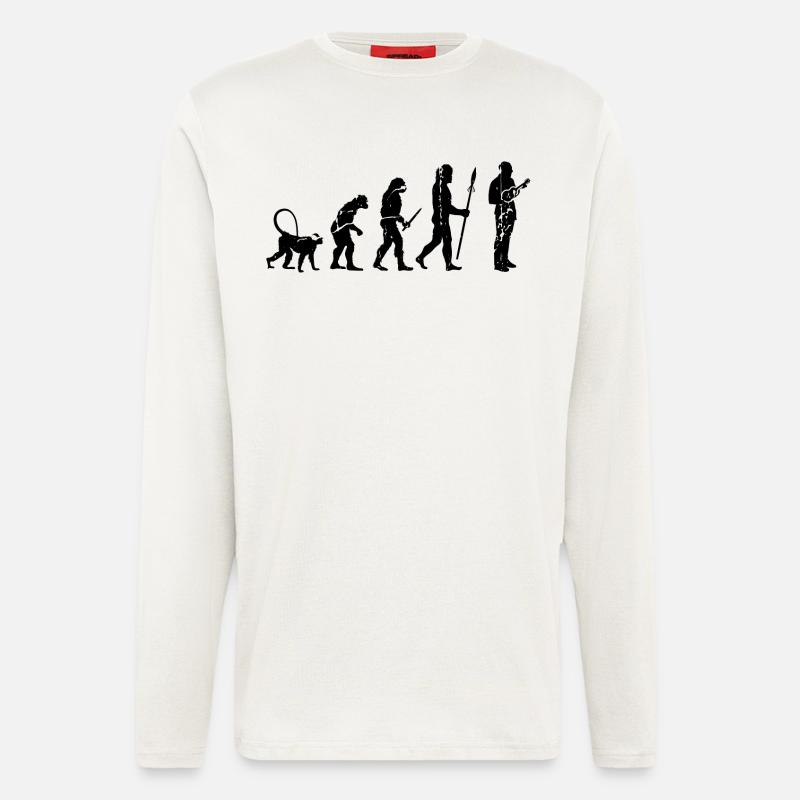 Entwicklung eines Ukulele Spielers - Langarmshirt - made by SPREAD  - OFF WHITE