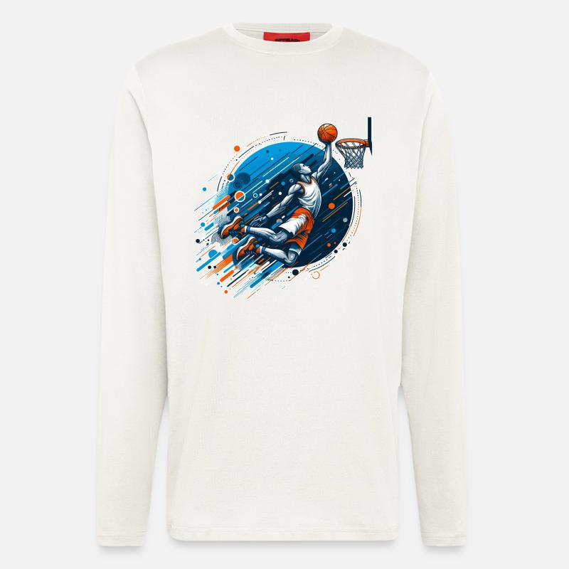 Basketball Dunking Geschenk - Langarmshirt - made by SPREAD  - OFF WHITE