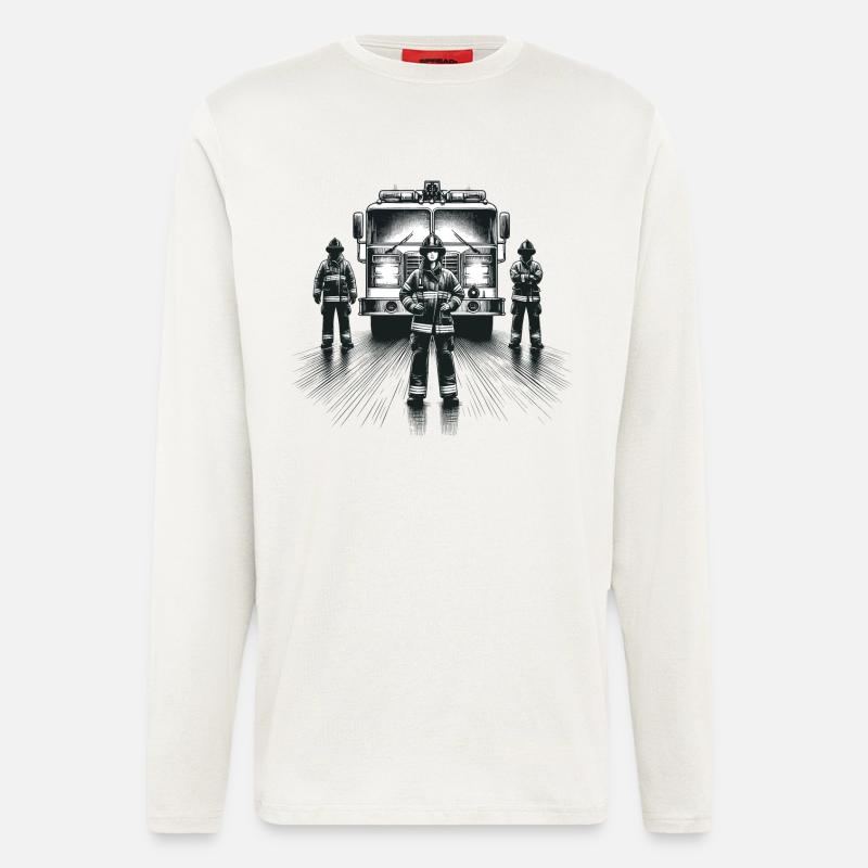 Firefighter Graphic Gift - Longsleeve - made by SPREAD - OFF WHITE