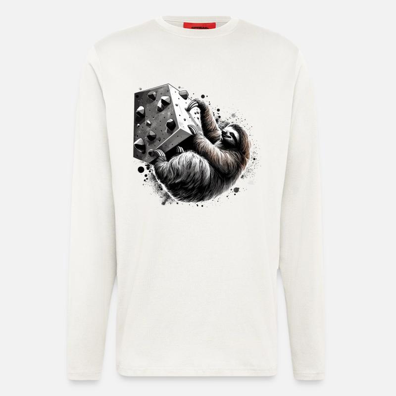 Bouldering Sloth Gift - Longsleeve - made by SPREAD  - OFF WHITE