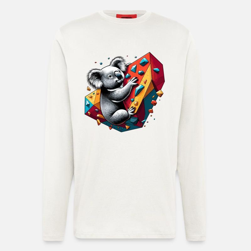Bouldering Koala Gift - Longsleeve - made by SPREAD - OFF WHITE