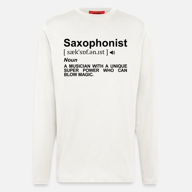 Saxophonist Definition - Langarmshirt - made by SPREAD  - OFF WHITE