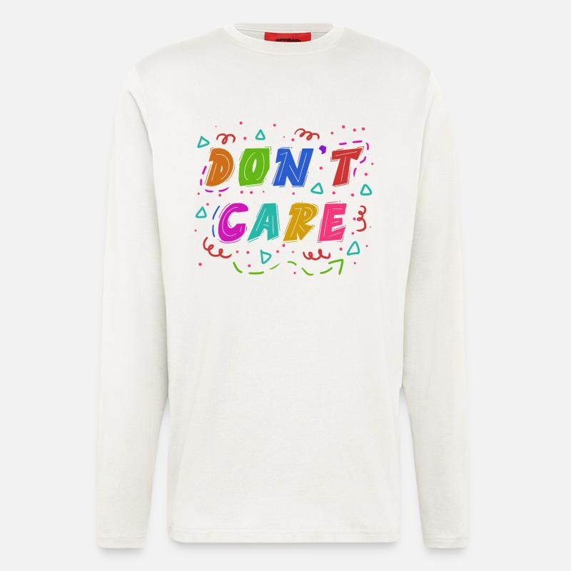 I don't care Statement - Longsleeve - made by SPREAD  - OFF WHITE