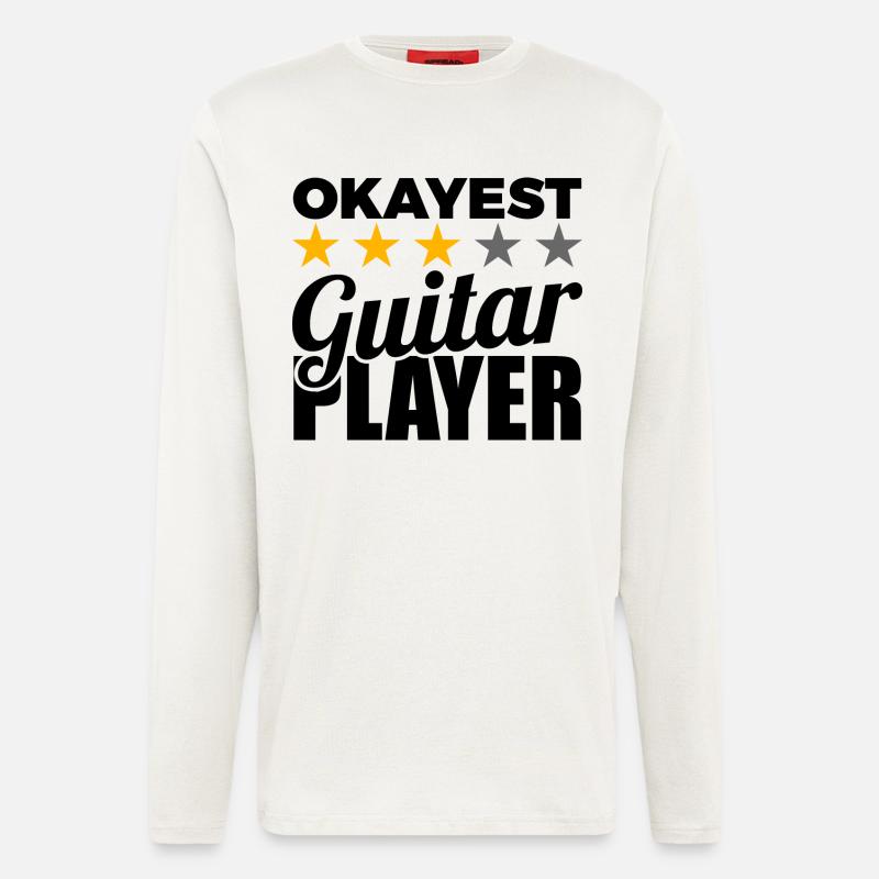 Okayest Guitar Player - Langarmshirt - made by SPREAD  - OFF WHITE