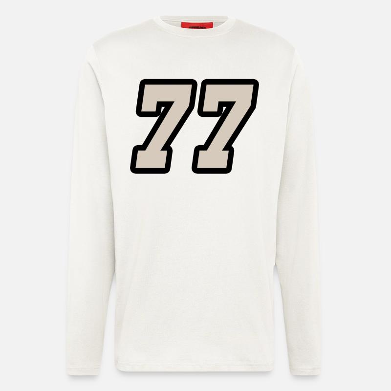 Nummer siebenundsiebzig 77 - Langarmshirt - made by SPREAD  - OFF WHITE