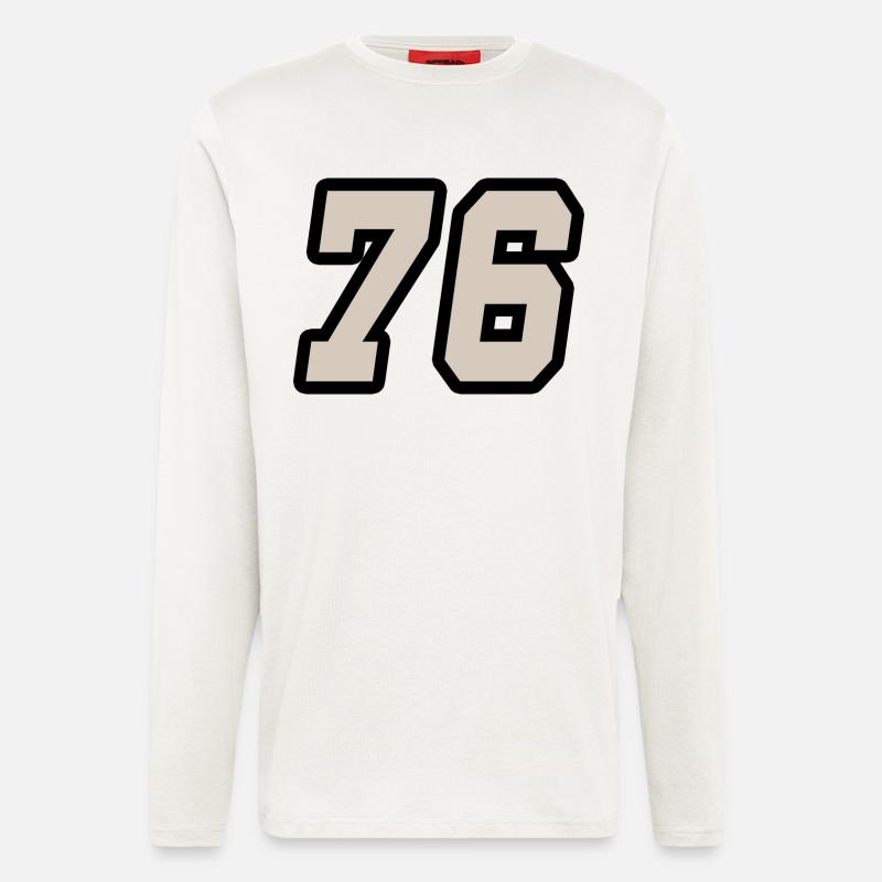 Nummer sechsundsiebzig 76 - Langarmshirt - made by SPREAD  - OFF WHITE