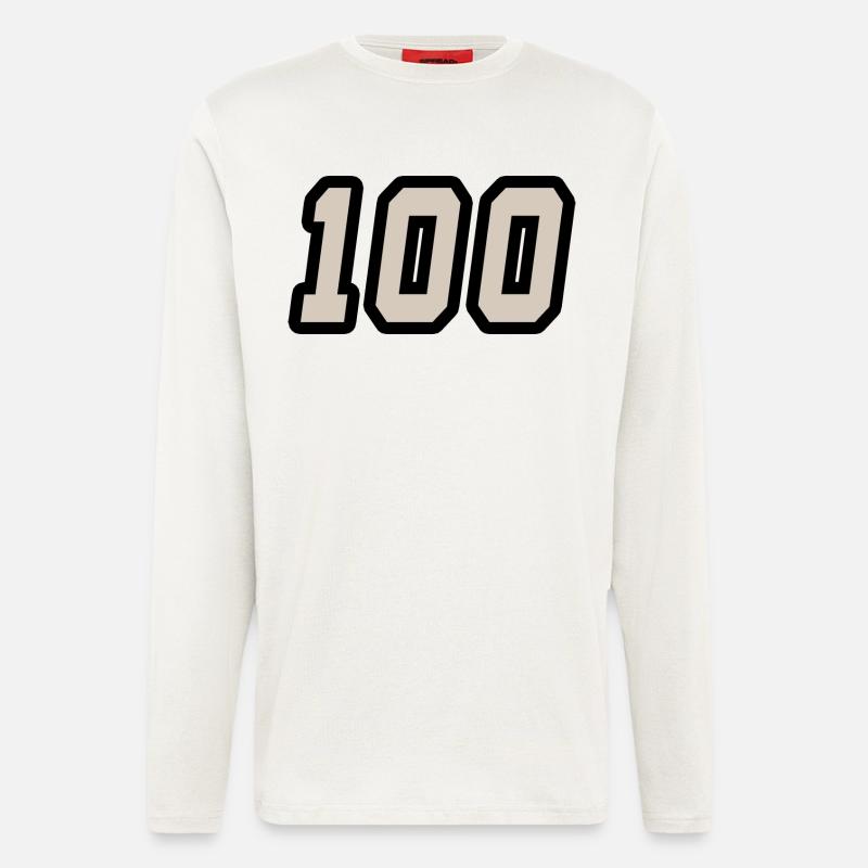Zahl einhundert 100 - Langarmshirt - made by SPREAD  - OFF WHITE