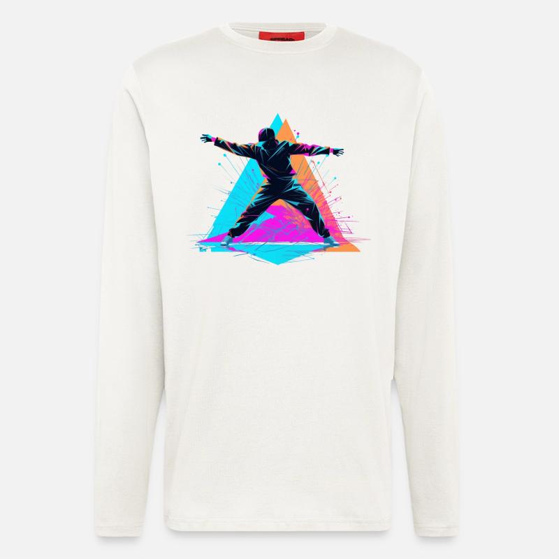 Retro Farben Breakdance - Langarmshirt - made by SPREAD  - OFF WHITE