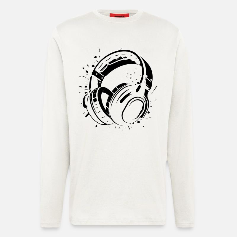 Kopfhörer - Langarmshirt - made by SPREAD  - OFF WHITE