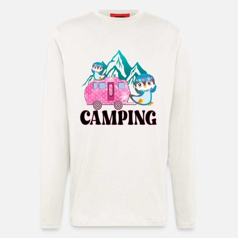 CAMPING CAMPINGSPLATZ PINGUINE - Longsleeve - made by SPREAD  - OFF WHITE