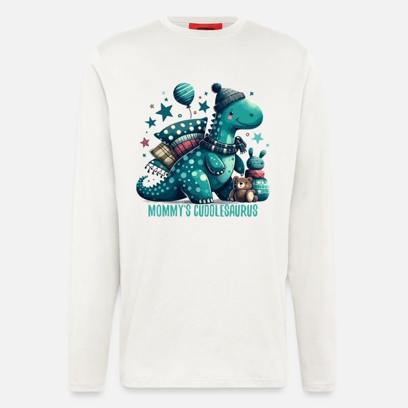 Mommy’s Cuddlesaurus Kuschel-Dinosaurier Geschenk - Langarmshirt - made by SPREAD  - OFF WHITE