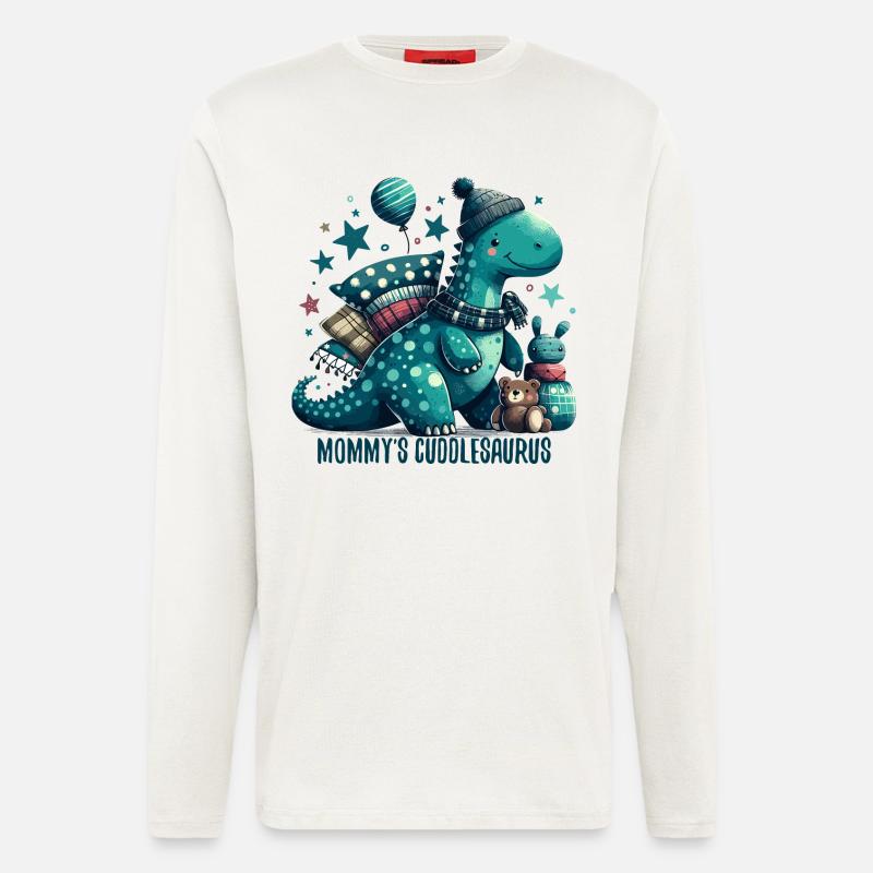 Mommy’s Cuddlesaurus Kuschel-Dinosaurier Geschenk - Langarmshirt - made by SPREAD  - OFF WHITE