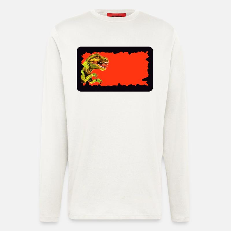 T-Rex Dinosaur | customizable - Longsleeve - made by SPREAD  - OFF WHITE