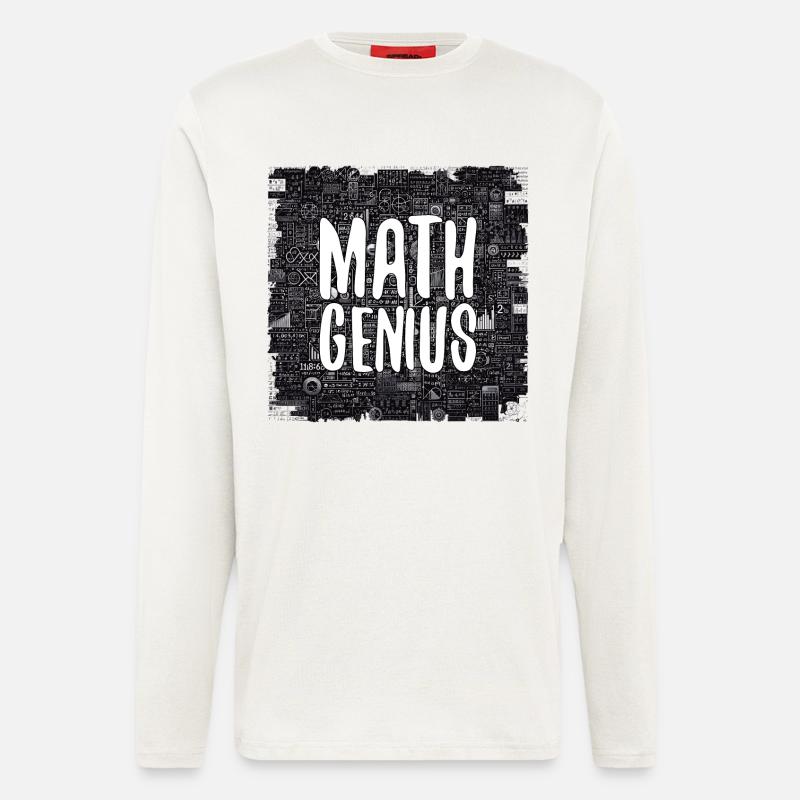 Math Genius Math Genius Math cadeau - Manches longues bio décontracté fabriqué en UE - OFF WHITE