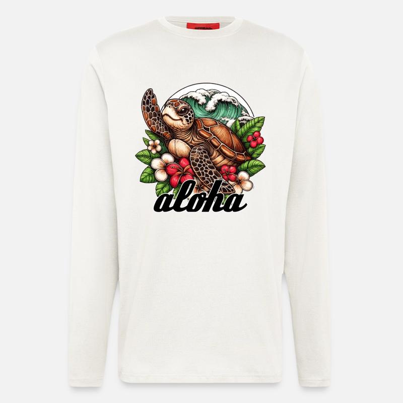 Aloha Turtle Hawaii Gift - Longsleeve - made by SPREAD  - OFF WHITE