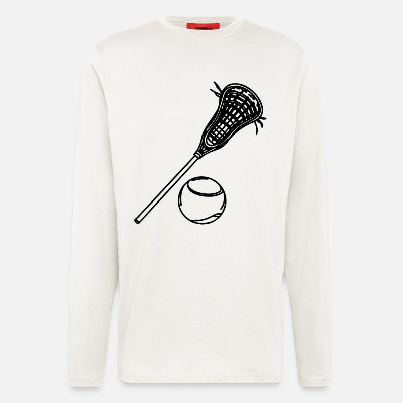 Lacrosse und Ball - Langarmshirt - made by SPREAD  - OFF WHITE