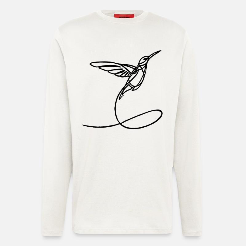 Schwarzer seltsamer Vogel - Langarmshirt - made by SPREAD  - OFF WHITE