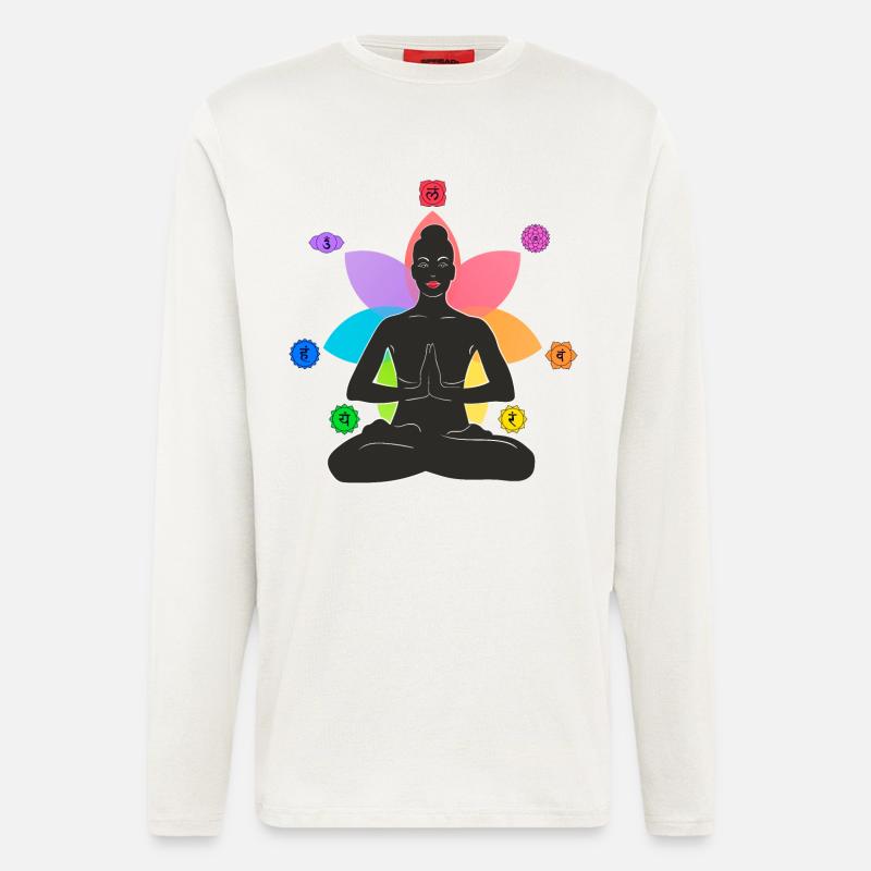 7 Chakren - Langarmshirt - made by SPREAD  - OFF WHITE