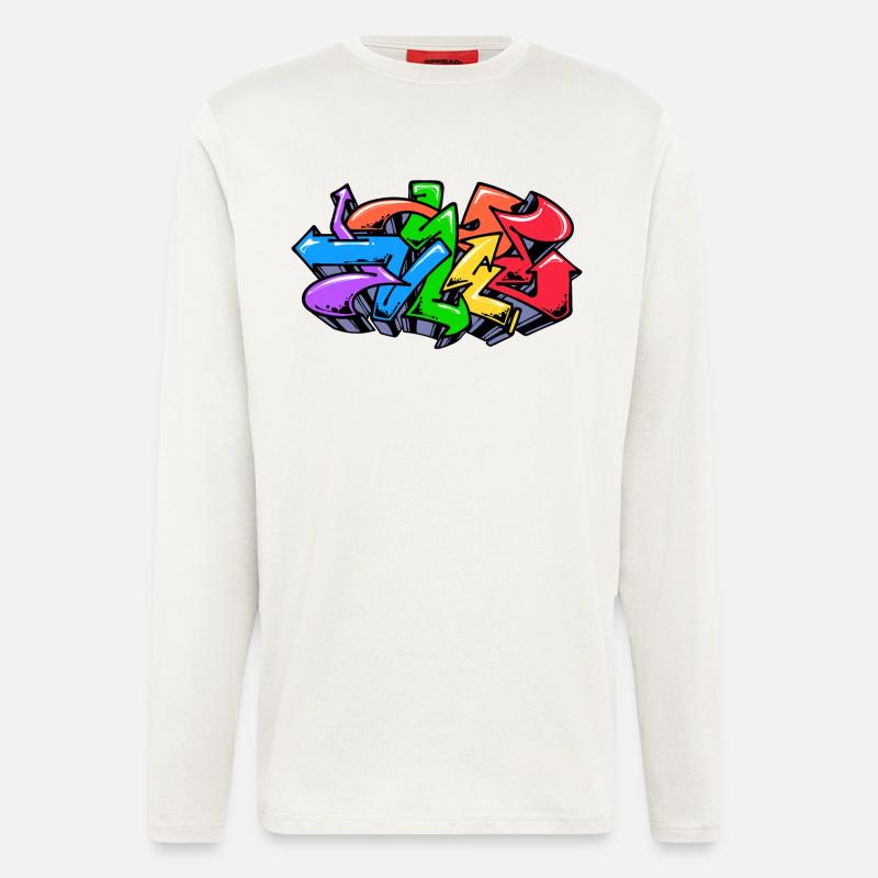Graffiti Strassenkunst Wildstyle Illustration - Langarmshirt - made by SPREAD  - OFF WHITE
