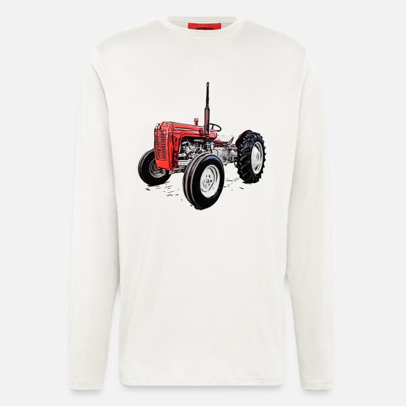 Roter M F 35 Traktor - Langarmshirt - made by SPREAD  - OFF WHITE