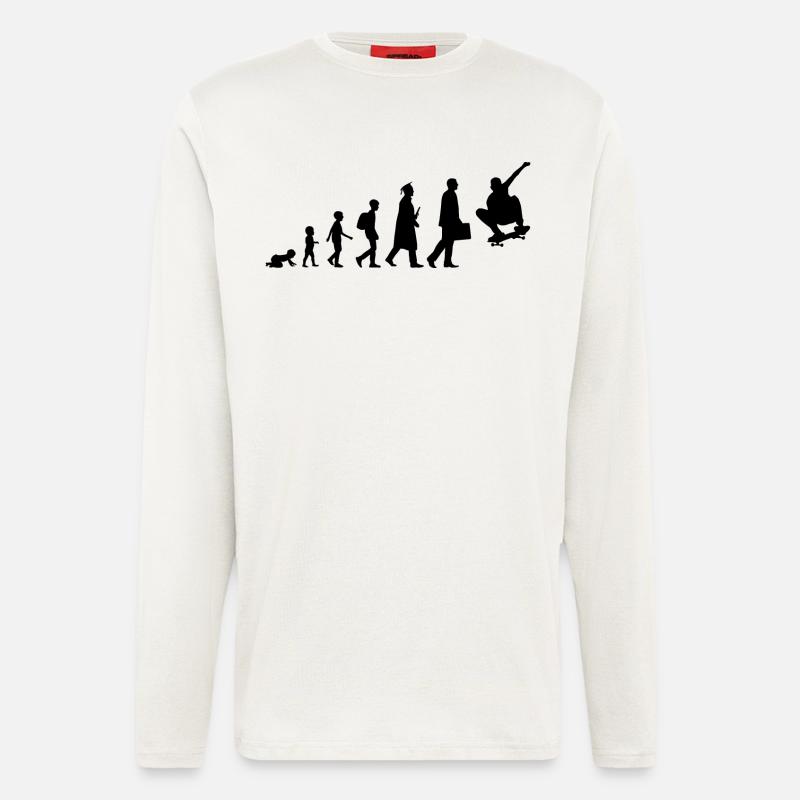 Skateboarder Evolution - Langarmshirt - made by SPREAD  - OFF WHITE