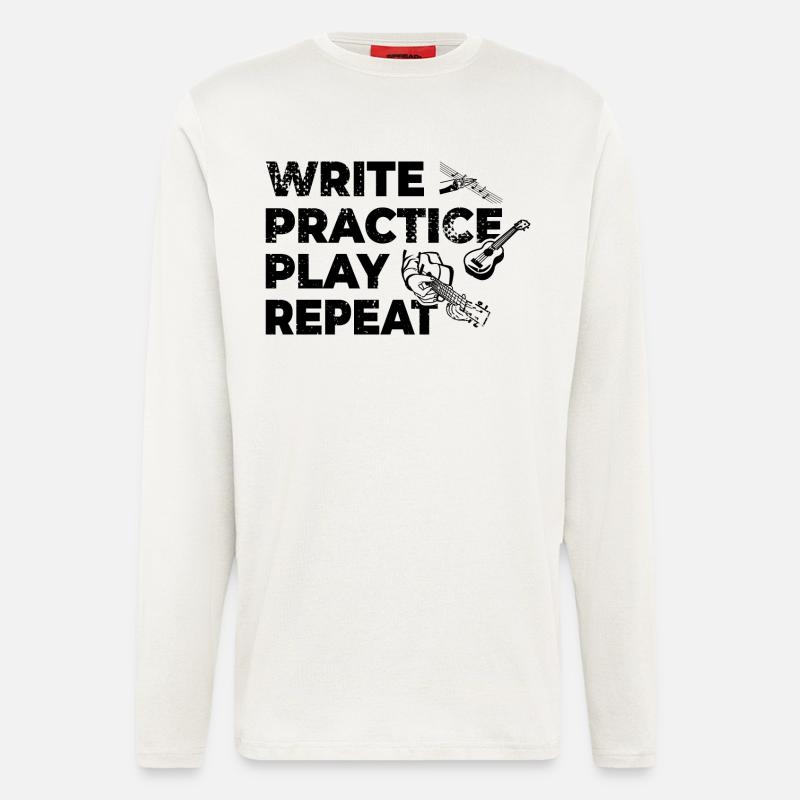 Writing, practicing, playing, repeating - Longsleeve - made by SPREAD  - OFF WHITE