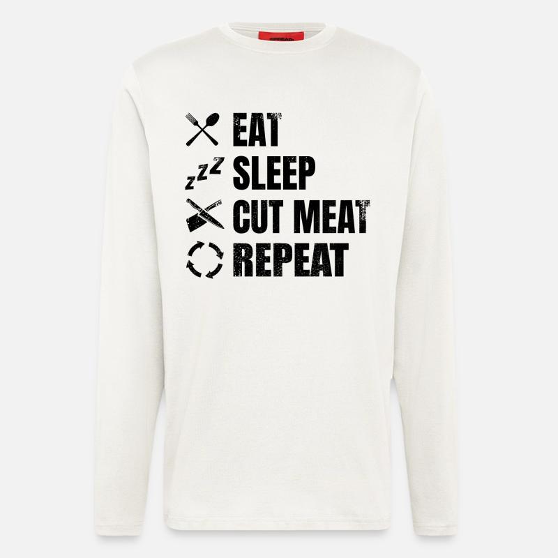 Metzger Spruch - Langarmshirt - made by SPREAD  - OFF WHITE