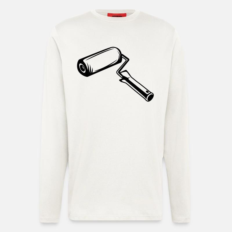 Malerrolle Zeichnung - Langarmshirt - made by SPREAD - OFF WHITE