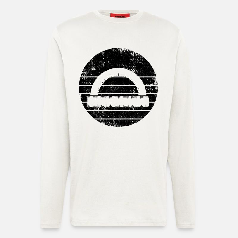 Winkelmesser Lineal - Langarmshirt - made by SPREAD  - OFF WHITE