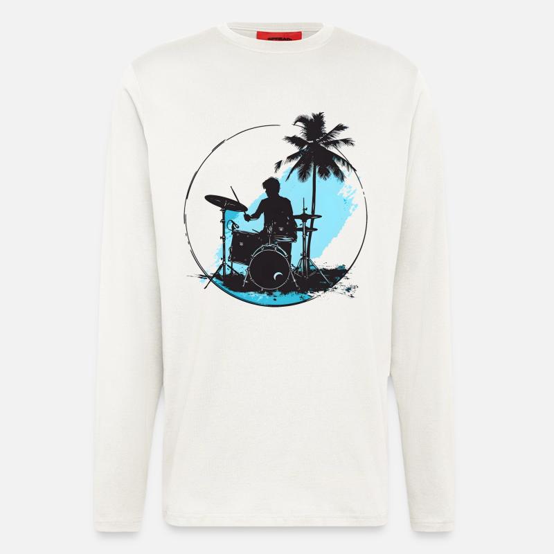 Drummer Drawing - Longsleeve - made by SPREAD  - OFF WHITE