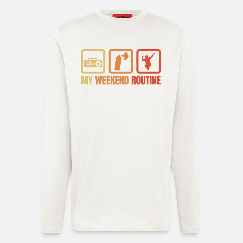 Break Dancer Wochenendroutine - Langarmshirt - made by SPREAD  - OFF WHITE