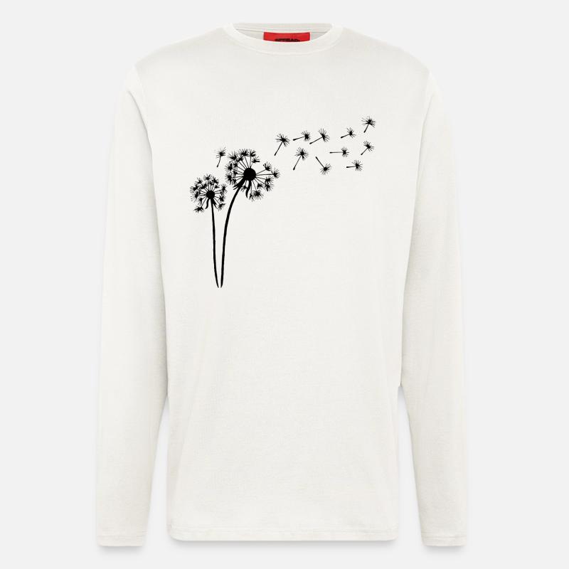 Der Wind und der schwarze Löwenzahn - Langarmshirt - made by SPREAD  - OFF WHITE