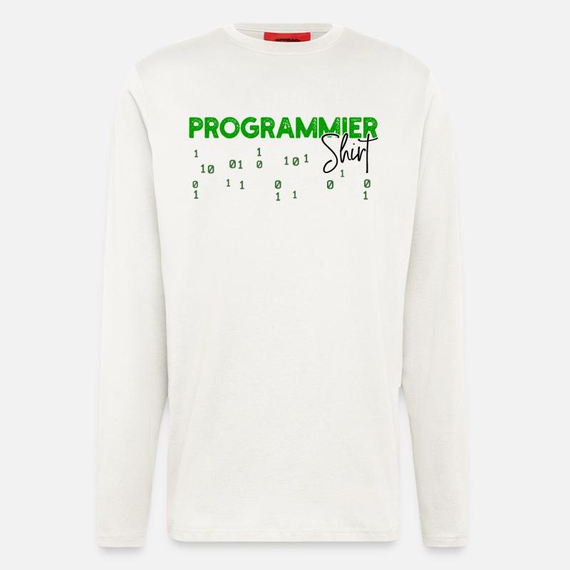 Programmeur Développeur Code Statement Scripting - Manches longues bio décontracté fabriqué en UE - OFF WHITE