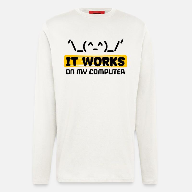 Coden Skripting Computerfreak Developer Statement - Langarmshirt - made by SPREAD  - OFF WHITE