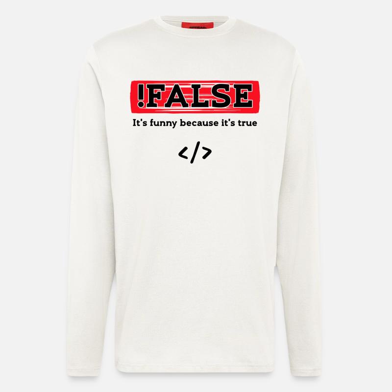 Code Debug Programmeur Développeur Dictons amusants - Manches longues bio décontracté fabriqué en UE - OFF WHITE