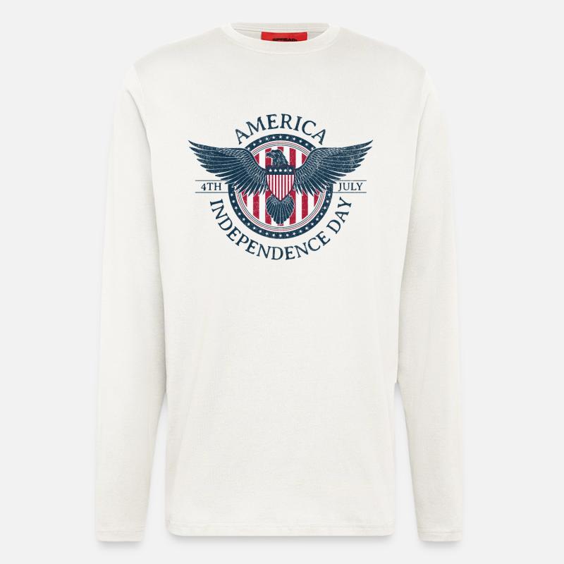Freiheitsadler USA 4. Juli - Langarmshirt - made by SPREAD  - OFF WHITE