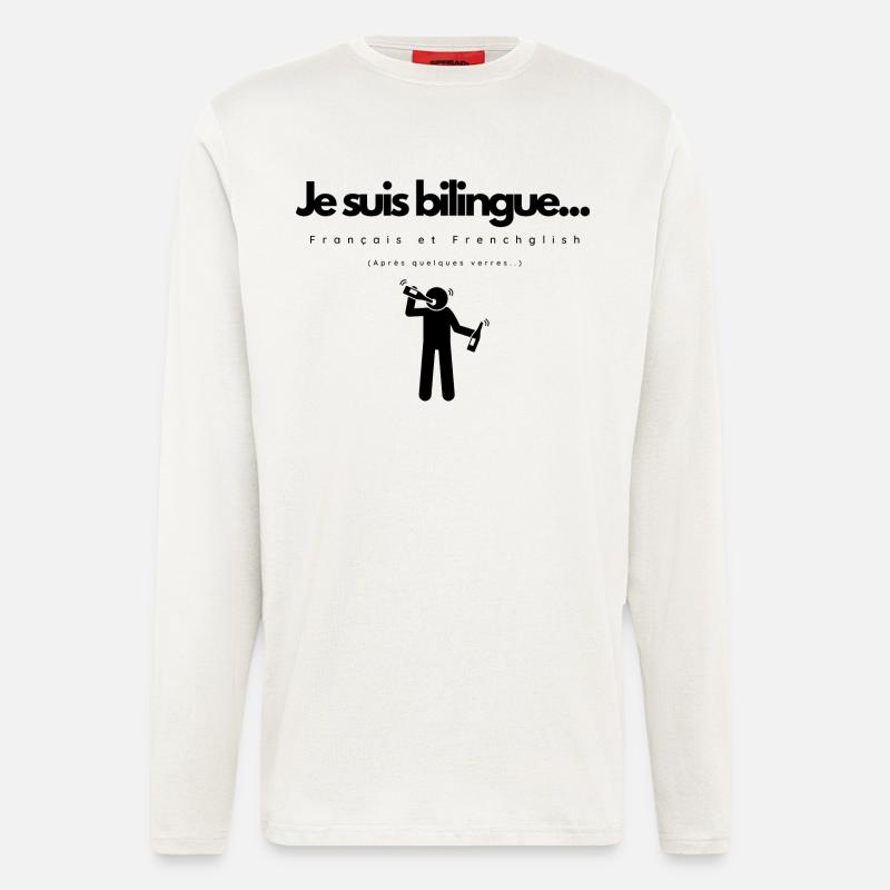 Ich bin zweisprachig - Langarmshirt - made by SPREAD - OFF WHITE