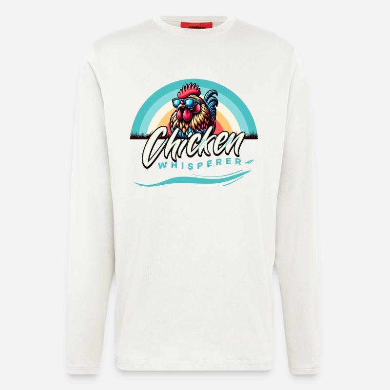 Chicken Whisperer Chicken Fan Stylized - Longsleeve - made by SPREAD  - OFF WHITE