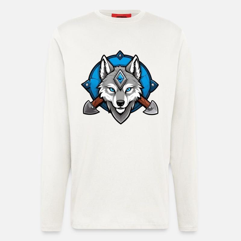 Viking Wolf Warrior - Langarmshirt - made by SPREAD  - OFF WHITE