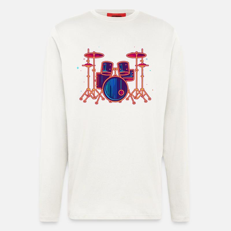 Drums Graphics - Longsleeve - made by SPREAD  - OFF WHITE