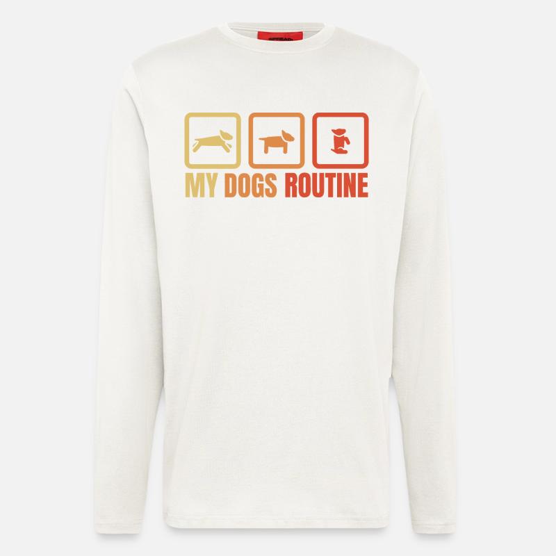 Die Routine meines Hundes - Langarmshirt - made by SPREAD - OFF WHITE
