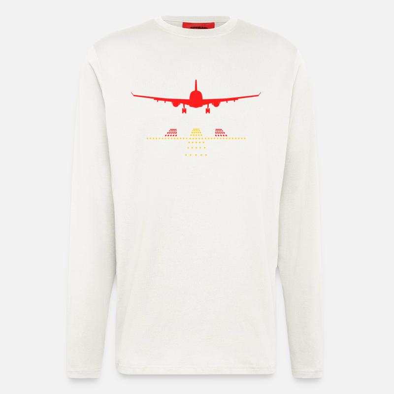 Start und Landebahn - Langarmshirt - made by SPREAD  - OFF WHITE