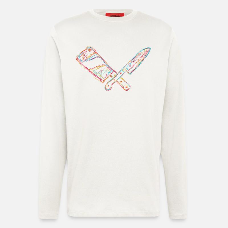 Retro Hackbeil - Langarmshirt - made by SPREAD  - OFF WHITE