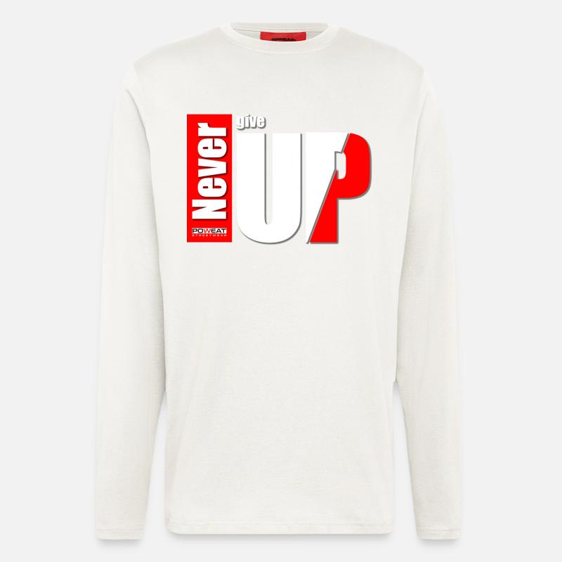 never give up - Langarmshirt - made by SPREAD  - OFF WHITE